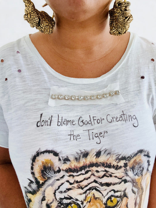 "Wingless Tiger" Distressed Shirt