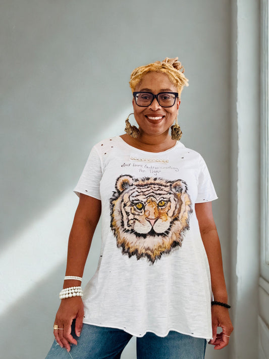 "Wingless Tiger" Distressed Shirt