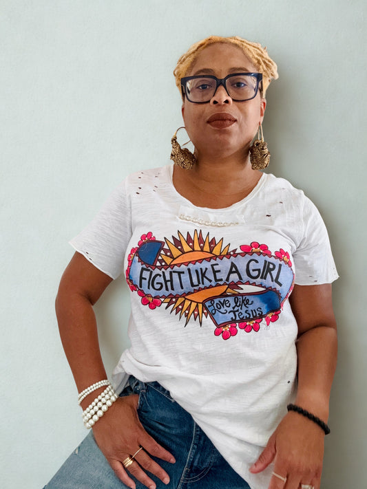 "Fight Like A Girl" Tattered Tee